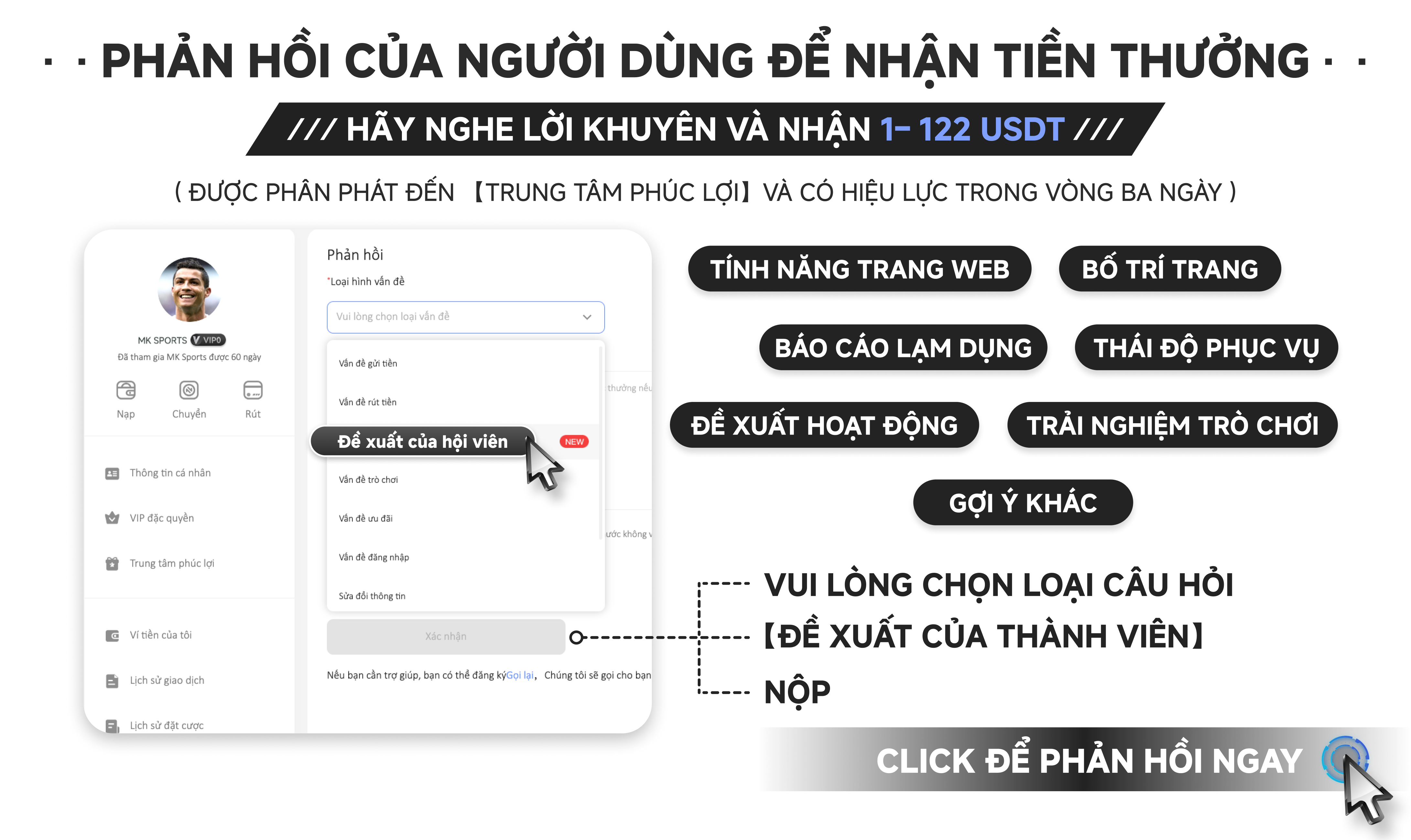 MK Sports Ưu đãi: VÒNG QUAY SPORTS MỖI NGÀY LÊN ĐẾN 28,000,000 VND